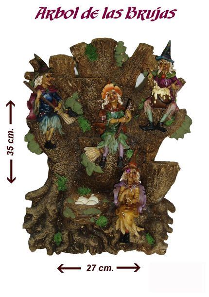 Halloween witch figurine colliding with a tree decoration